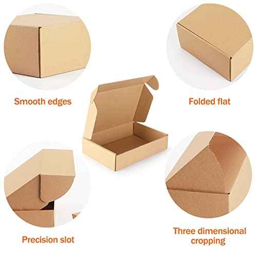 PHAREGE 9x6x2 inch Shipping Boxes Bulk 50 Pack Brown, Tab Lock Tuck Top Mailer Boxes for Packaging Small Business, Small Cardboard Gift Boxes for Wrapping Mailing Present