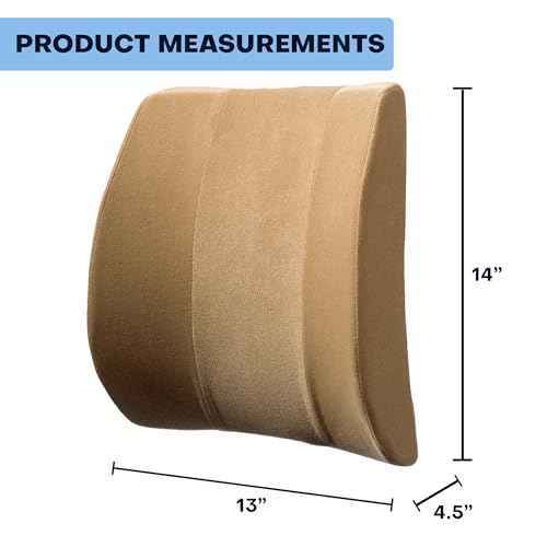 Bucket Seat Thick Foam Lumbar Support Cushion: Orthopedic Relief for Car Seats & Chairs-Beige