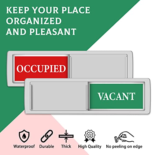 K KitchenTour Vacant Occupied Privacy Sign - Silver, Magnetic Door Indicator 1-1