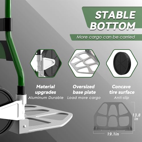 LEEYOUNG Upgraded Folding Hand Truck Dolly Cart Heavy-Duty 375lb£¬Aluminum Wheel Bracket & Portable Aluminum Dolly Cart, Indoor/Outdoor Use