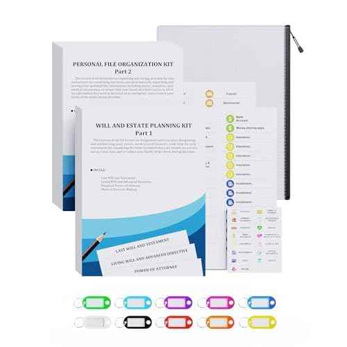 Estate Kit - Personal File Organization Kit and Estate Planning Kit, Systematic Organisation of Document Organizer and Planning, Detailed Instructions for Living Wills, Last Wills and testaments, POA