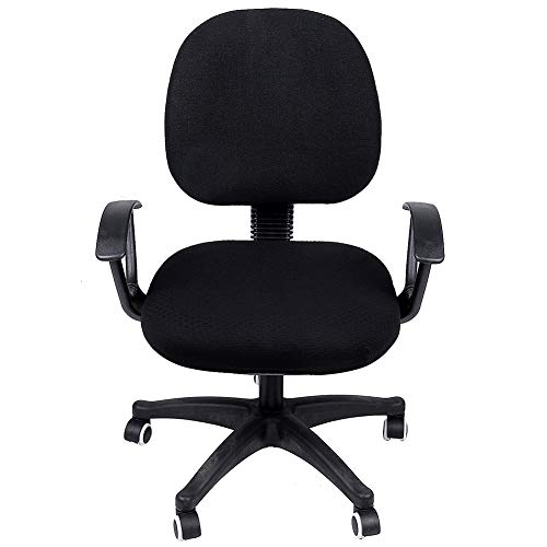 Smiry Black Office Chair Seat Cover Anti-Dust Protector for Desk, Stretchable & Reusable