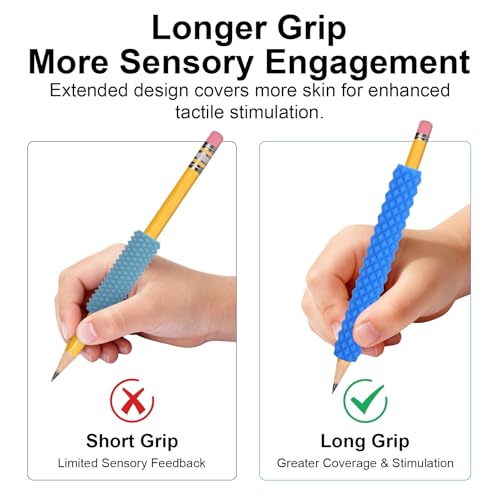 CulinaCraft Sensory Pencil Grips for Kids & Adults - Color Pop Set, 4 Pack