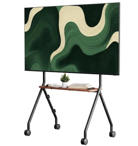 ECOTINY Rolling Easel TV Stand for 49-80" TVs, 110 lbs, Black (Black) – Mobile TV Cart