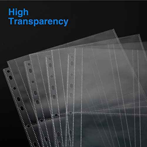 Sooez 30 Pack Heavy Duty Photo Sleeves for 3 Ring Binder (240 Pictures), 3.5x5 Plastic Album Refill Pages, Clear Archival Sleeves, Seed Binder Pages 8.5x11