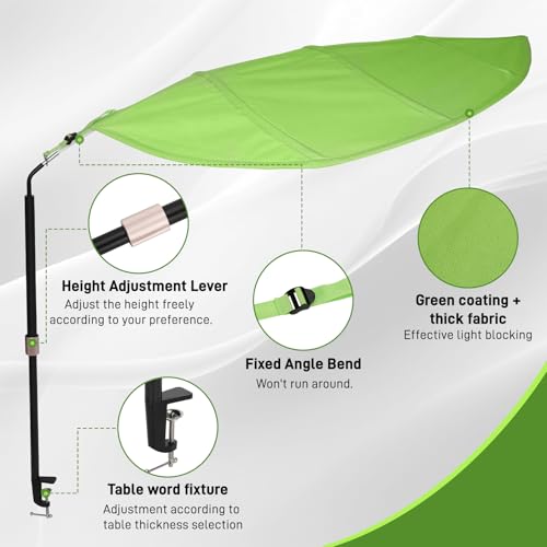Green Leaf Office Cubicle Light Shield and Desk Shade (Cubicle Shade) ? Adjustable, UV-Resistant ? Blocks Overhead Light, Glare and AC Airflow, Ideal for Light Sensitive Workers