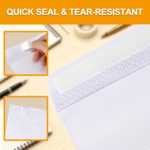 White 9x12 Self Seal Security Envelopes - 24 Pack, Tinted Privacy Flaps