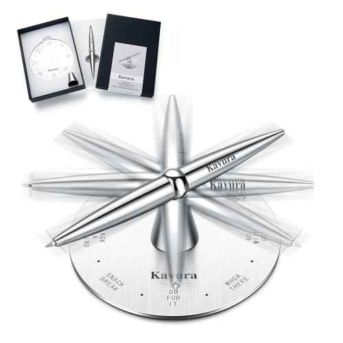 Spin Decision Pen ? CNC-Machined 316L Stainless Steel Fidget Pen with Magnetic Stand | Smooth Writing Gel Ink | Stress Relief & Decision Maker |Office Desk Gift for Professionals