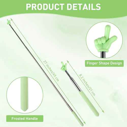 Azureal 6PCS Pointer Finger Stick, Extendable Colorful Finger Pointer Stick, Mini Retractable Teacher Pointer for Presentation, Whiteboard, Blackboard, Classroom Supplies(5 Color)