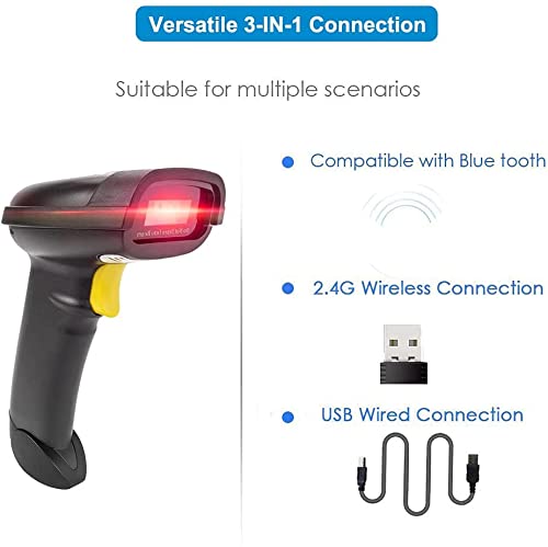 NETUM NT-1228BL 2D Barcode Scanner Wireless Bluetooth USB Handheld for QR Data Matrix