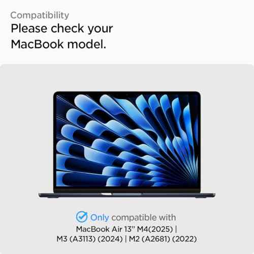 Spigen for MacBook Air 13 inch Case M4 (2025), MacBook Air 13 inch M3/M2 (2024-2022), Thin Fit Transparent Protective Hard Shell Case Cover, 13.6 inch, A3240 A3113 A2681, Crystal Clear