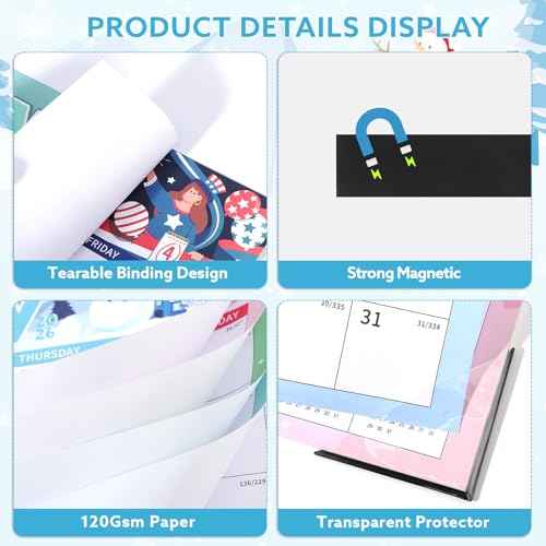 2026-2027 Magnetic Fridge Calendar, 18 Month Fridge Calendar Runs from January 2026 to June 2027 Magnetic Calendars for Refrigerator for Personal Planning and Organizing, Festival Style