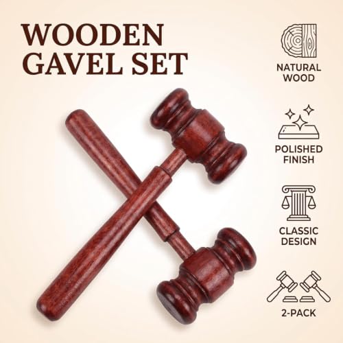 Handmade Wooden Gavel - Vintage Judge & Auction Prop, Desk Accessory