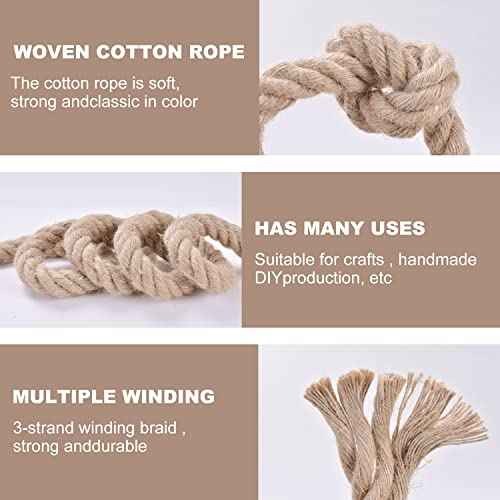 Natural Jute Rope 1 Inch x 50 Ft - Heavy Duty 900 LB Strength, Twisted Hemp Rope for Crafts, Porch Swings, Tug of War, Deer Hunting, Nautical Decor, Landscaping & Home DIY Projects