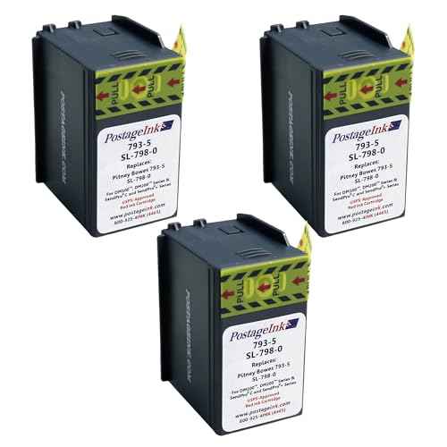 Compatible SL-798-0 Ink Cartridge Replacement for SendPro C200, C300, C400 Postage Meters, Set of 3