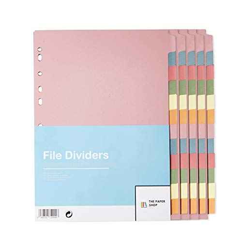 [10 Pack] Binder Dividers with Tabs A4 12 Part | Dividers for 3 Ring Binder | Perfect for Organizing Pages in 3 Ring Binder Dividers with tabs, Each Set Includes Tab Dividers - The Paper Shop