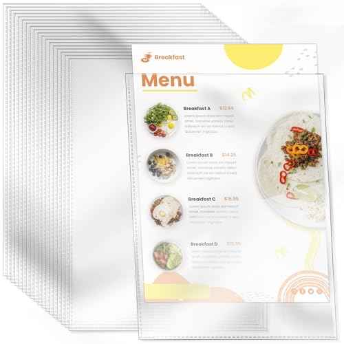 30 Pack No Holes Sheet Protectors, 8.5" x 11", Letter Size Heavy Duty Clear View Page Sleeves Protectors, Clear Paper Document Artwork Protectors