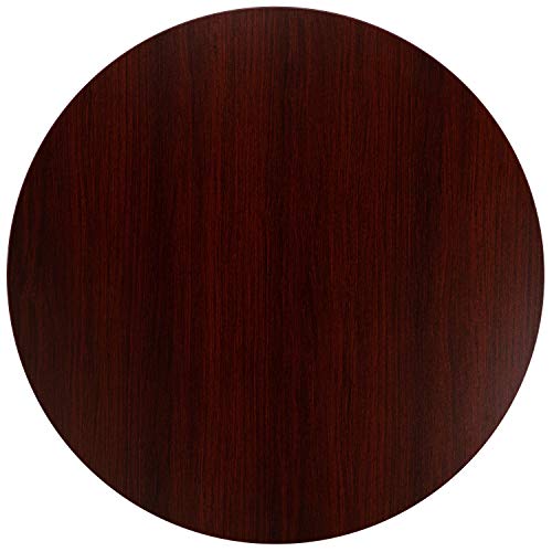 EMMA + OLIVER 36" Round Multi-Purpose Conference Table in Mahogany - Meeting Table for Office