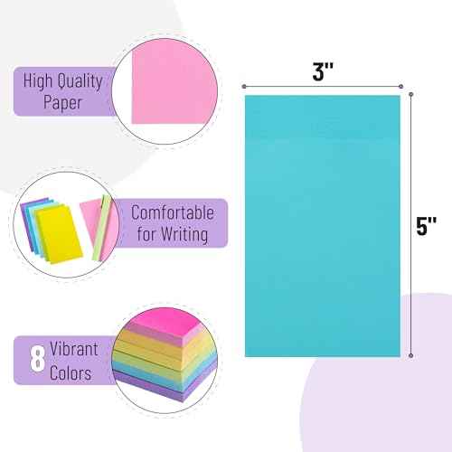 Mr. Pen- Sticky Notes, 3¡±x5¡±, 8 Pads, 640 Sheets, Colorful Large Sticky Notes