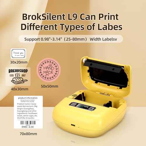 Label makers, 2-3 Inch Thermal Bluetooth Label Printer L9 Barcode Printer Mini Label Maker Easy to Use for Barcode,Address,Retail,Small Business,Shipping,Office,Clothing,Mailing(with 1 Roll Label)