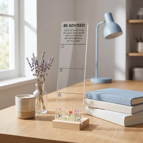 ENGVZ Advised Funny Office Sticky Notes Monitor Memo Board with Removable Wooden Base