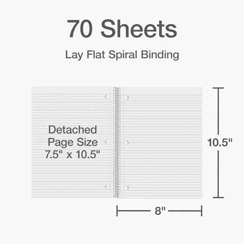 Oxford Primary Ruled Spiral Notebooks, Writing/Drawing Practice for Kids, Grades Pre-K, K-2, 70 Sheets, 8 x 10.5 Inches, Black, 3 Pack (1002542)