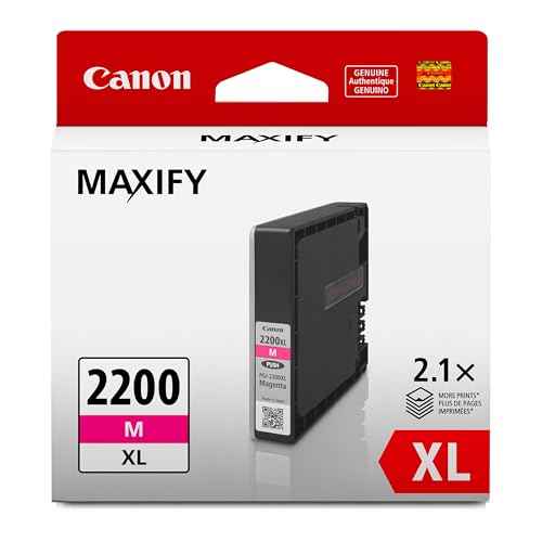 Canon PGI-2200XL Genuine Magenta Ink Tank, Compatible with IB4120, MB5420, MB5120, IB4020, MB5020, and MB5320 (Optional) Printers