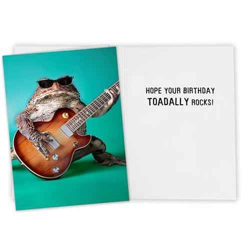 Funny Happy Birthday Greeting Card for guys, girls, friends, family and coworkers who Toadally Rock