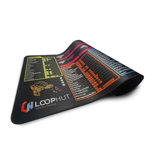 Shortcut Keys Mouse Pad - BLENDER 3D - Extra Large Mouse Mat | 800x300mm XL | Non-Slip Rubber Base | Durable Stitched Edge