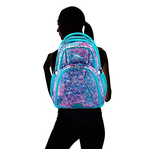 High Sierra Swerve Laptop Backpack, Sequin Facets/Bluebird/White, One Size