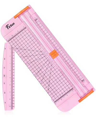 Firbon Pink A4 Paper Cutter - 12 Inch Guillotine Trimmer with Extended Ruler