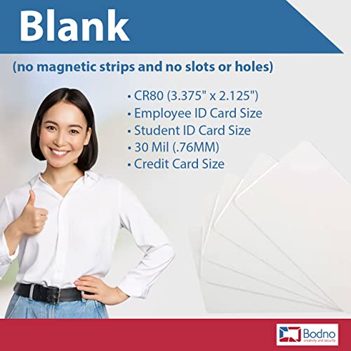 Bodno Premium CR80 30 Mil PVC Cards — 500 Pack (5x100) Blank ID Cards