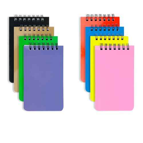 8 Pack Pocket Notebook Small 3x5 Spiral Notepads With Lined Pages, Small Top Spiral Notebook Little Mini Memo Steno Note Pads for Outdoor Home Office College School