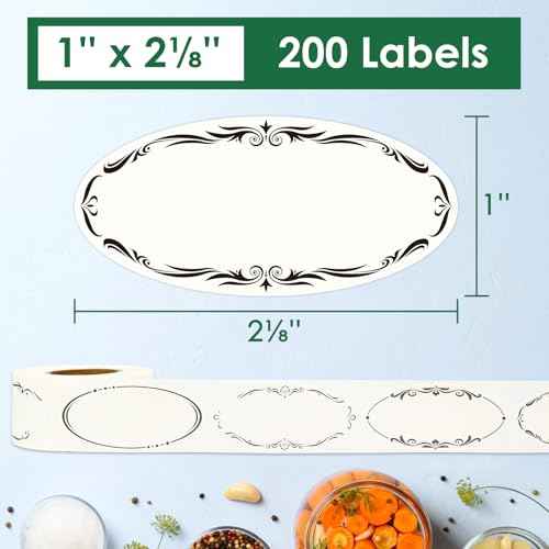 DGBDPACK 200 Dissolvable Canning Labels for Mason Jars, 1 x 2¨û inch Food Labels, Tiny Canning Jar Stickers Removable with Water