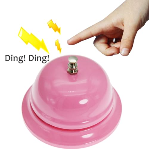 WEKOIL Pink Call Bell Desk Service Ding Bell for Restaurant Hotel Office 3.3 Inch