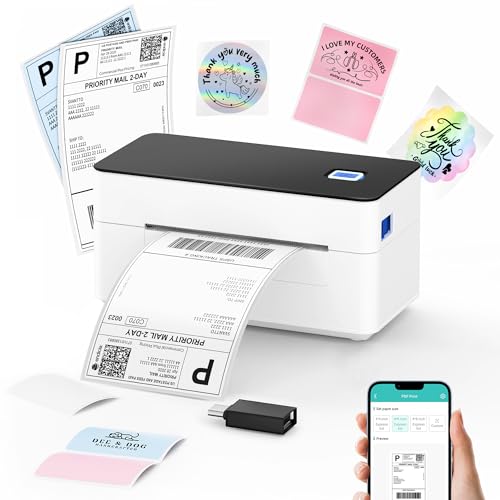 SVANTTO 4x6 Wireless Thermal Shipping Label Printer - Bluetooth & USB