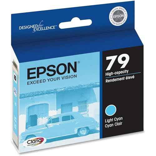 EPSON 79 Claria Hi-Definition Ink Standard Capacity Light Cyan (T079520) Works with Artisan 1430, Stylus Photo 1400