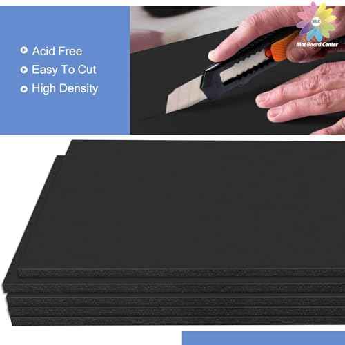 Mat Board Center, Pack of 25 Foam Boards (Black Color, 11x14 3/16")