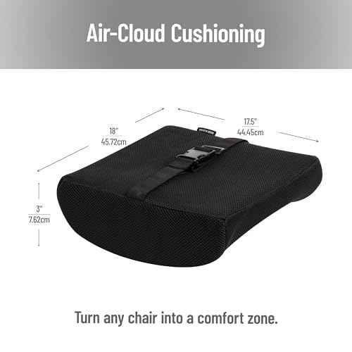 Mind Reader Memory Foam Back Cushion, Lumbar Support, Posture Corrector, Office Chair, Car Seat, 13.5"L x 4"W x 12.25"H, Black