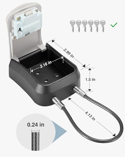 Puroma Lock Box Portable Key Box 4-Digit Resettable Code Wall Mount – 1 (Variant 1)