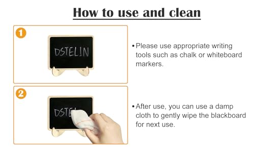 Small 10 Pack Mini Chalkboards Signs with Easel Stand for Weddings Parties and Events