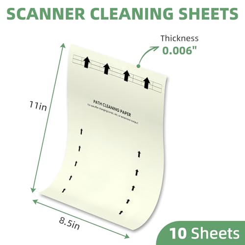 10 Pack Printer Cleaning Sheets for Laser & Inkjet Printers - Reusable Scanner & Copier Maintenace Paper