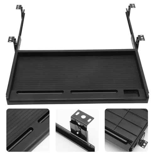 jojofuny 1 Set of Keyboard Tray Under Desk, Keyboard Sliding Tray Under Desk, Drawer Slide, Shelf, for Home and Office