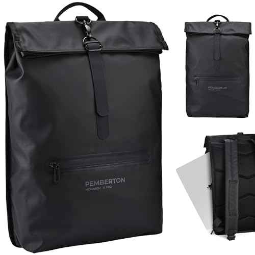 Pemberton Black Work Backpack - Waterproof Laptop Backpack for Men & Women with Laptop & Tablet Sleeves