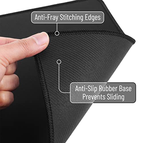 Black 12.5x10.5 inch Mouse Pad, 2 Pack for Wireless Mice, Gaming & Office