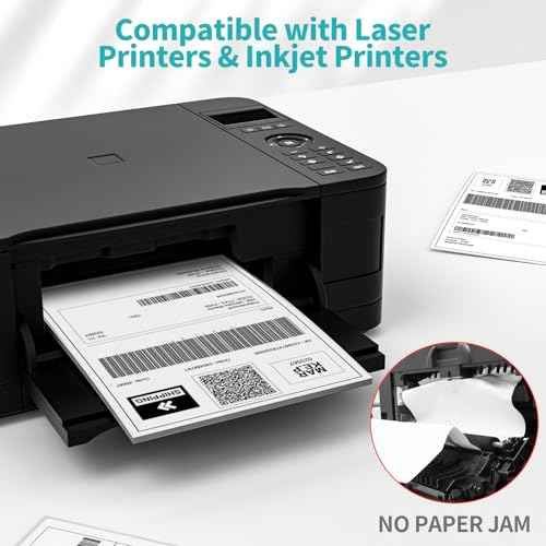 500 Sheets Sticker Paper Matte White, 8.5" x 11" Label Paper for Laser & Inkjet Printer, Full Sheet Label for Shipping Address Mailing