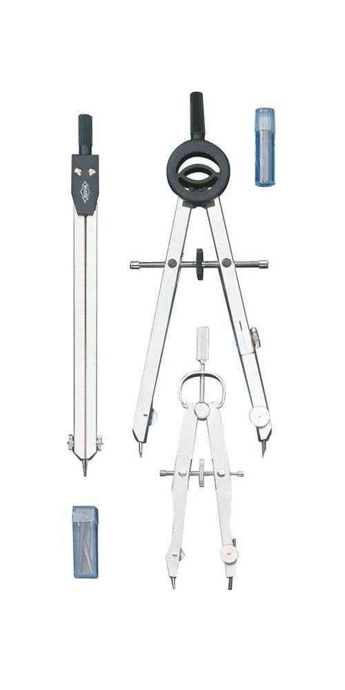 ALVIN Compass Basic Bow Standard Drawing Set 6" Model 795B Includes 4.5 Inch Pencil Compass/Dividers and 6" Inch Friction Divider with Self Centering Gear Head Geometry and Engineering Kit