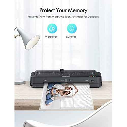 9-Inch Thermal Laminator Machine, 3-in-1 Laminator with Built-in Paper Trimmer, Hole Punch & Corner Rounder, 10 Laminating Pouches, Fast 3-Min Warm-Up, Jam-Free for Home, Office, School