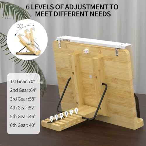 Boyanda Book Stand for Reading ? Adjustable & Foldable Book Holder with High CRI 90+ No-Flicker, Eye-Caring LED Light | Anti-Blue Light & Anti-Glare | Hands-Free for Textbooks, Bibles, and Study
