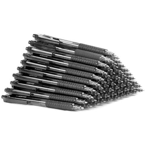 Sooez 40 Pack Bulk Pens Ballpoint Smooth Writing pens, Retractable Black Ink Pen, Medium Point 1.0mm Click Pens for Journaling, Soft Grip Box of Pen Office Supplies for Nurse,Server, Note Taking,Black